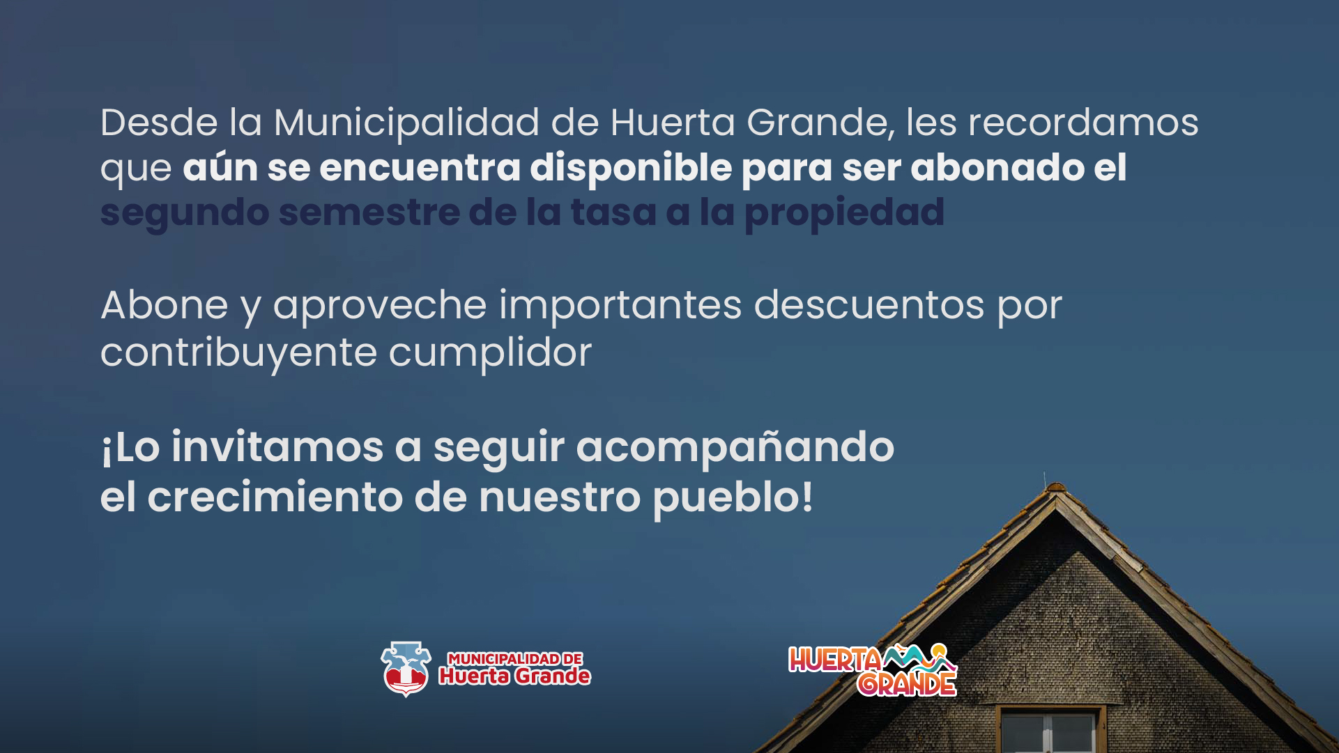 SEGUNDO SEMESTRE DE LA TASA A LA PROPIEDAD!